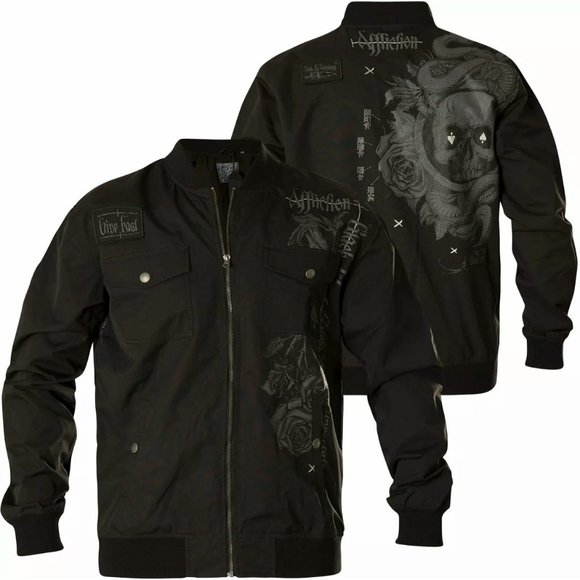 Affliction Other - AFFLICTION MANIFEST BOMBER MEN'S JACKET Black Bike